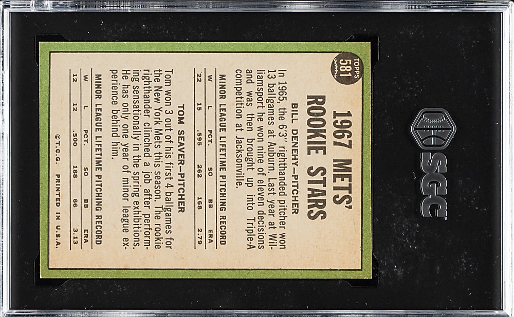 1967 Topps #581 Tom Seaver Rookie SGC MINT 9