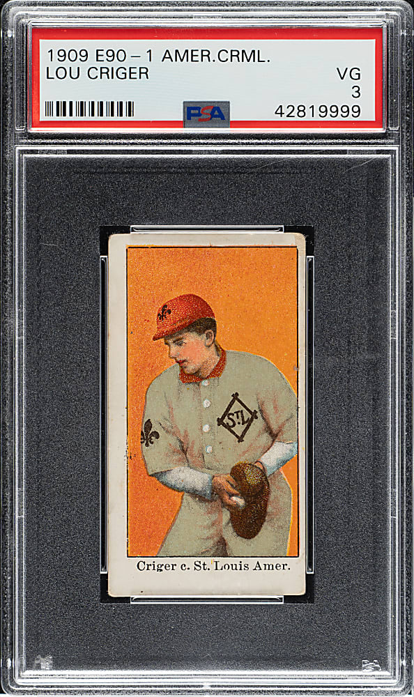 1909-1911 E90-1 American Caramel Lou Criger PSA VG 3