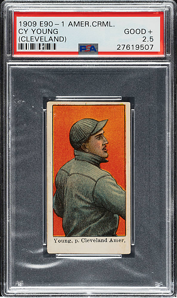 1909-1911 E90-1 American Caramel Cy Young Cleveland PSA GOOD+ 2.5