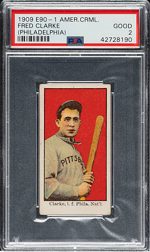1909-1911 E90-1 American Caramel Fred Clarke Philadelphia PSA GOOD 2