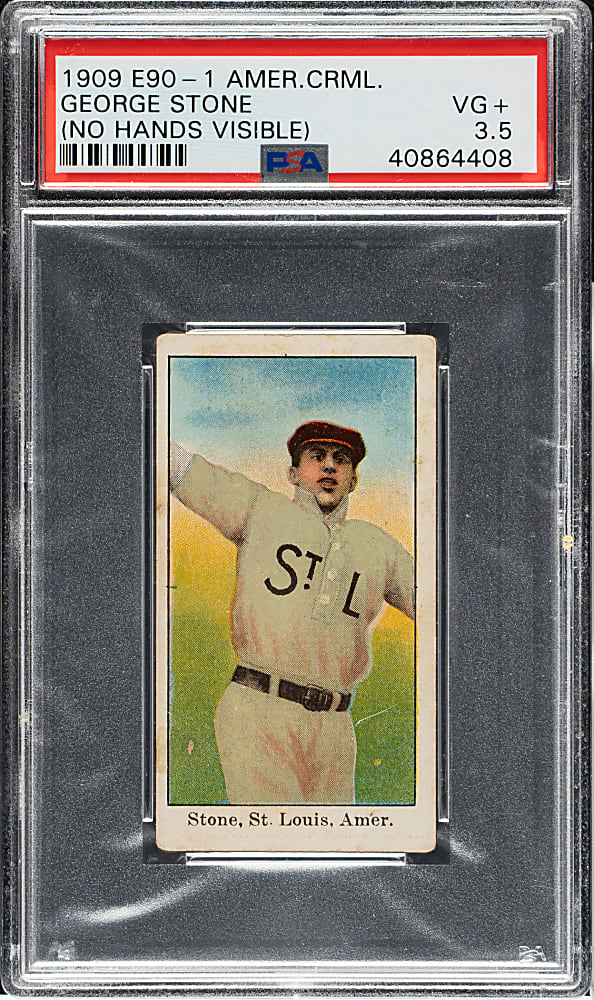 1909-1911 E90-1 American Caramel George Stone No Hands Visible PSA VG+ 3.5