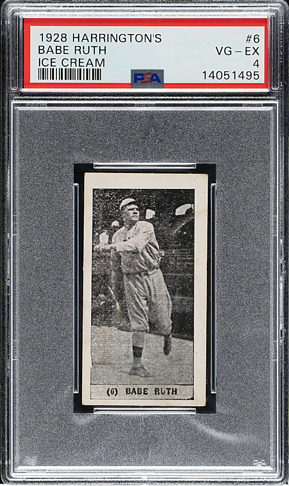 1928 F50 Harrington's Ice Cream #6 Babe Ruth PSA VG-EX 4