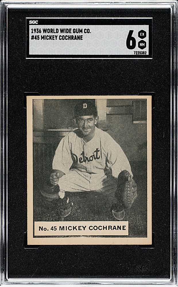1936 V355 World Wide Gum #45 Mickey Cochrane SGC EX/NM 6 - 1 of 2 - Highest Graded!