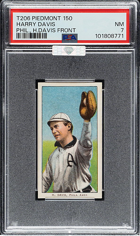 1909-1911 T206 White Border Harry Davis (H. Davis on Front) PSA NM 7 (MBA Silver Diamond)