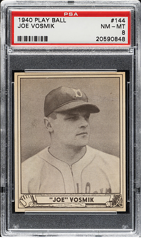 1940 R335 Play Ball #144 Joe Vosmik PSA NM-MT 8 - Highest Graded!