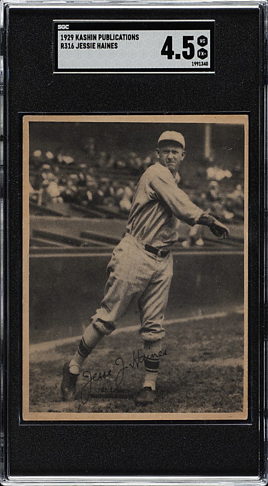 1929 R316 Kashin Publications Jesse Haines SGC VG/EX+ 4.5 - Key Rarity!