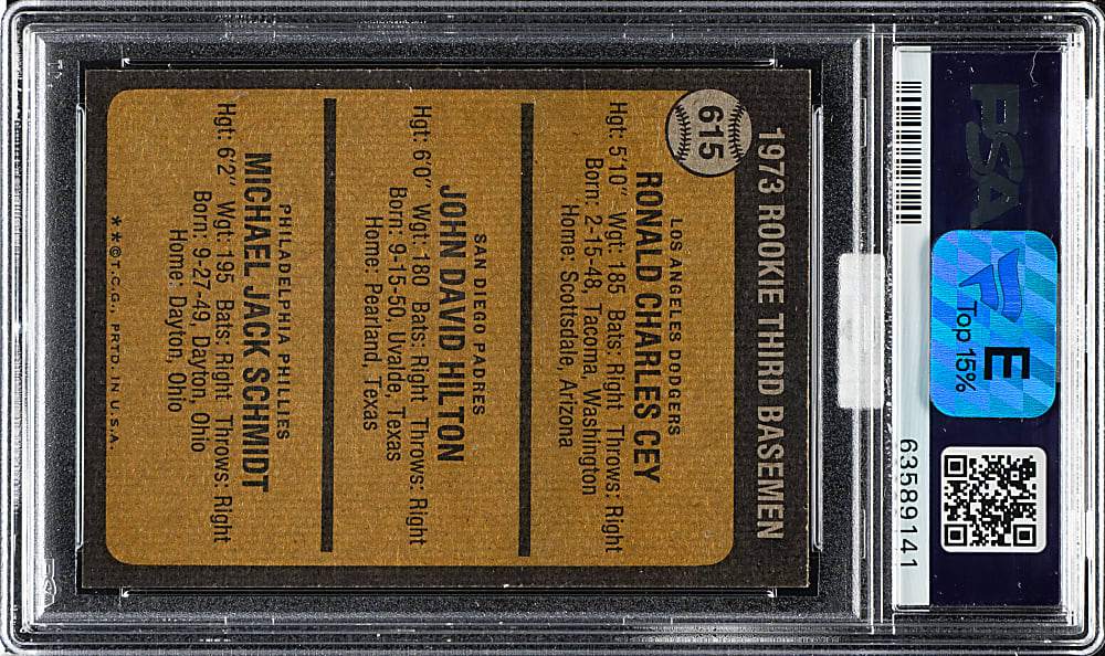 1973 Topps #615 Mike Schmidt Rookie PSA NM-MT+ 8.5 (MBA Silver Diamond)