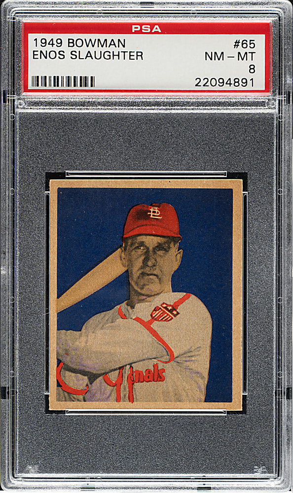1949 Bowman #65 Enos Slaughter PSA NM-MT 8