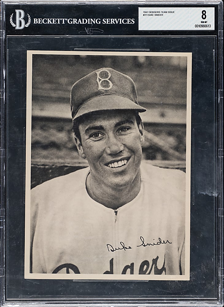 1947 Brooklyn Dodgers Team Issue Duke Snider Rookie BGS NM-MT 8