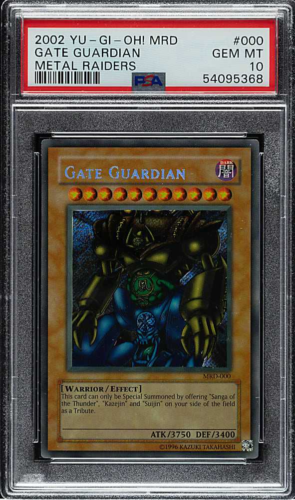 2002 Yu-Gi-Oh! Metal Raiders #000 Gate Guardian Secret Rare Holographic PSA GEM MINT 10
