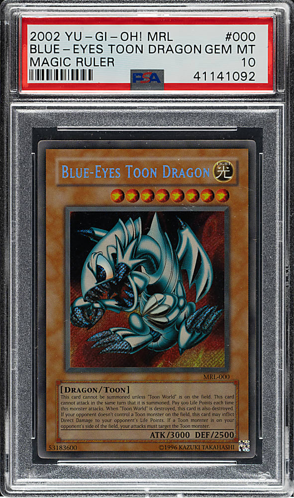 2002 Yu-Gi-Oh! Magic Ruler #000 Blue Eyes Toon Dragon Secret Rare Holographic PSA GEM MINT 10