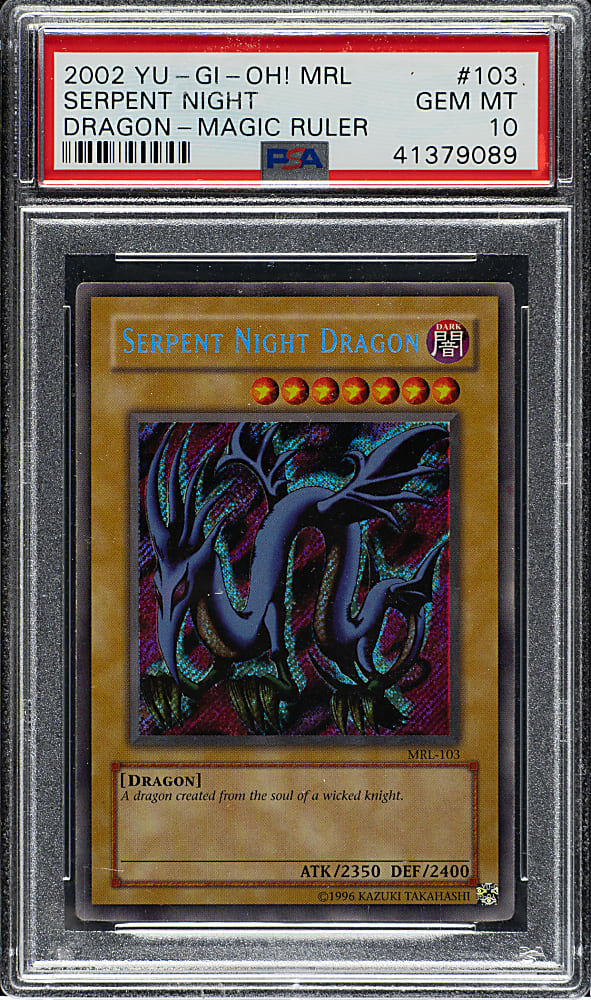 2002 Yu-Gi-Oh! Magic Ruler #103 Serpent Night Dragon Secret Rare Holographic PSA GEM MINT 10