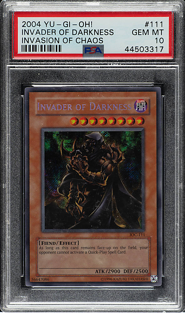 2004 Yu-Gi-Oh! Invasion of Chaos #111 Invader of Chaos Secret Rare Holographic PSA GEM MINT 10