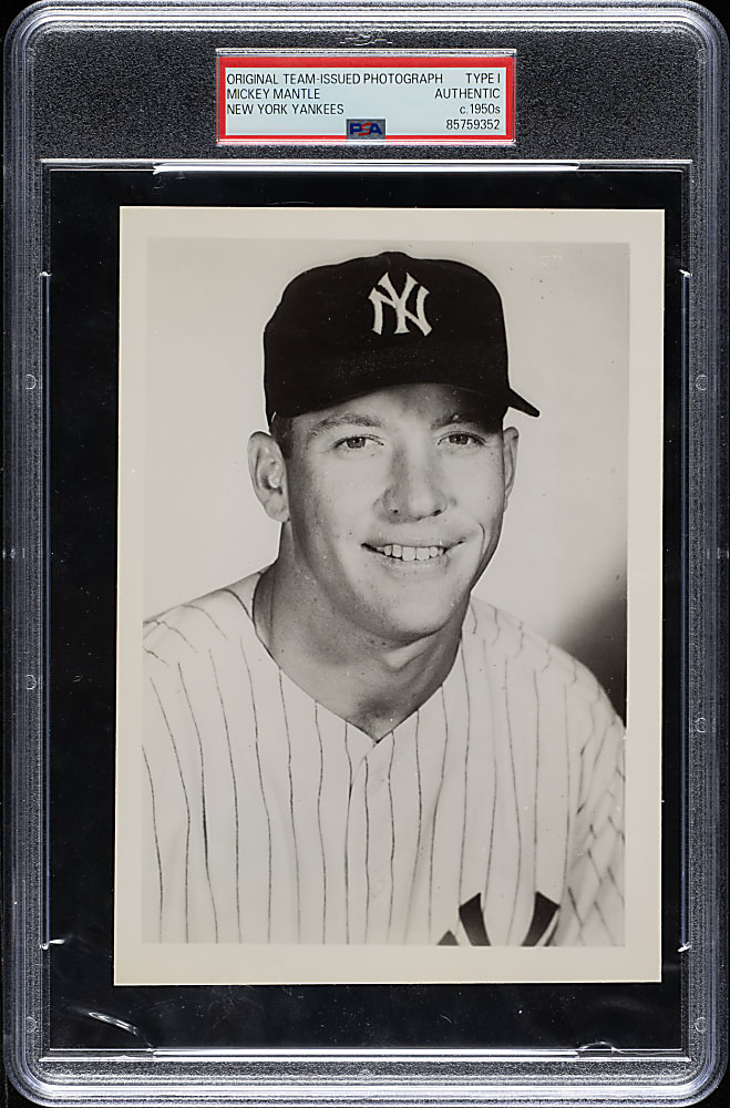 Circa 1950s Mickey Mantle Original New York Yankees Photograph PSA/DNA Type I - Image Used for 1958-1961 Jay Publishing "Picture Pack"