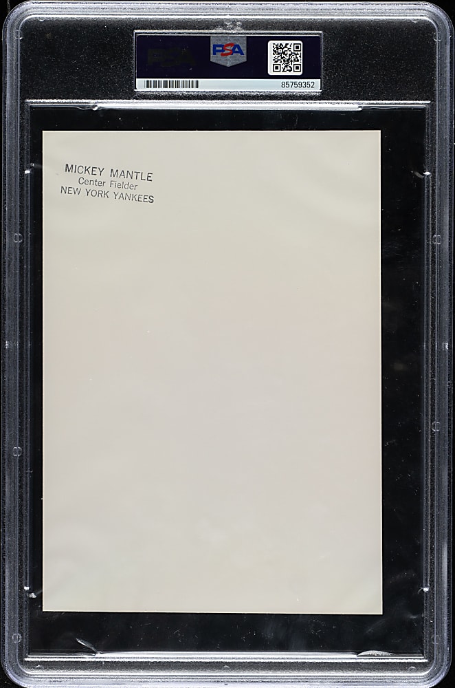 Circa 1950s Mickey Mantle Original New York Yankees Photograph PSA/DNA Type I - Image Used for 1958-1961 Jay Publishing "Picture Pack"