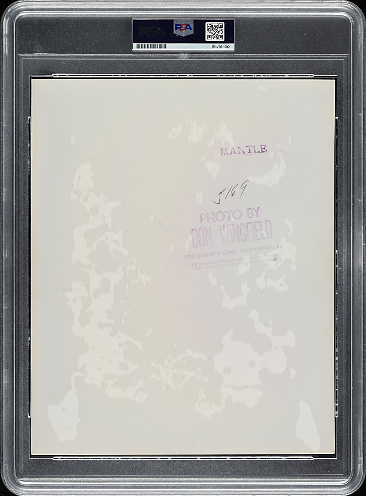 Circa 1960s Mickey Mantle Original Don Wingfield Photograph PSA/DNA Type I