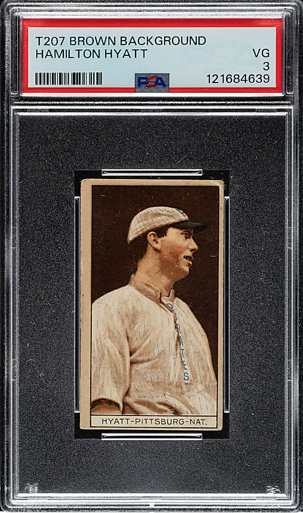 1912 T207 Brown Background Hamilton Hyatt PSA VG 3 - Broadleaf Back