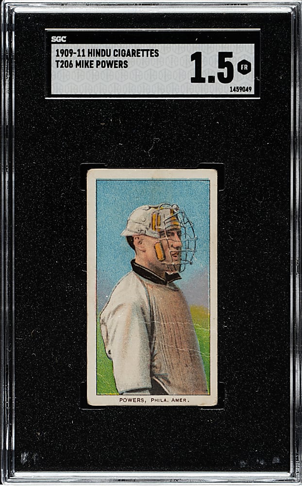 1909-1911 T206 White Border Mike Powers SGC FAIR 1.5 - Brown Hindu Back