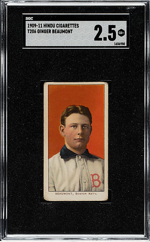 1909-1911 T206 White Border Ginger Beaumont SGC GOOD+ 2.5 - Brown Hindu Back
