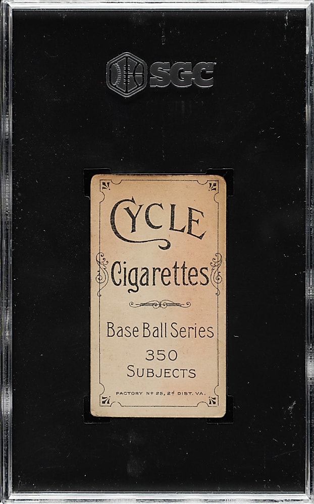 1909-1911 T206 White Border Joe Kelley SGC GOOD 2 - Cycle 350 Back