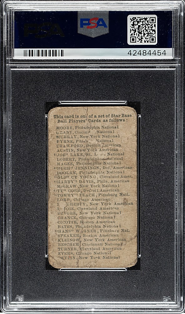 1911 E94 George Close Candy Frank Chance PSA POOR 1 - Green Background