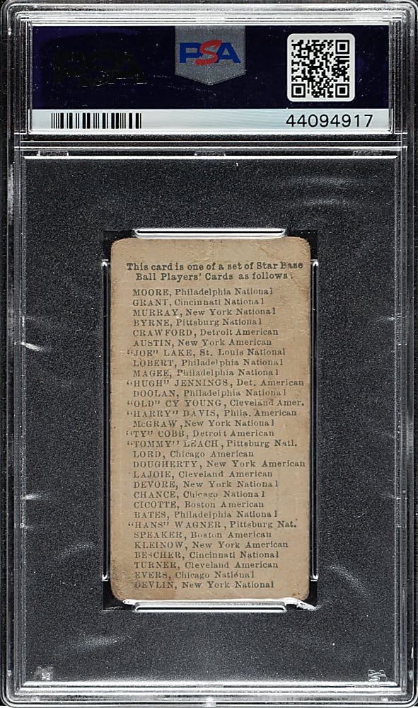 1911 E94 George Close Candy Red Kleinow PSA POOR 1 - Olive Background