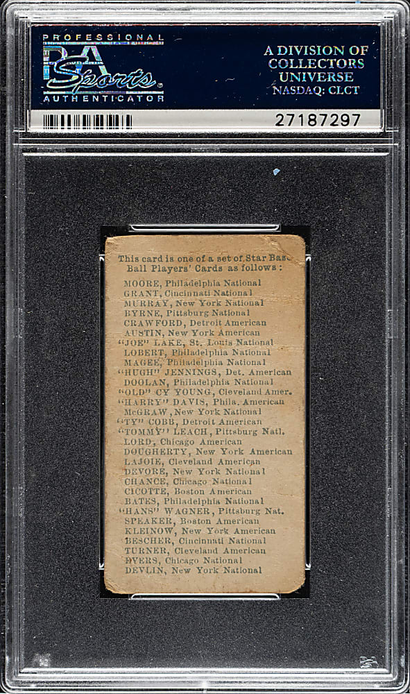 1911 E94 George Close Candy Eddie Grant PSA POOR 1 - Red Background