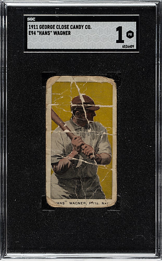 1911 E94 George Close Candy Honus Wagner SGC POOR 1 - Gold Background