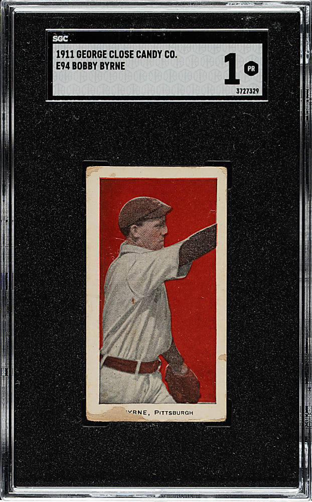 1911 E94 George Close Candy Bobby Byrne SGC POOR 1 - Red Background