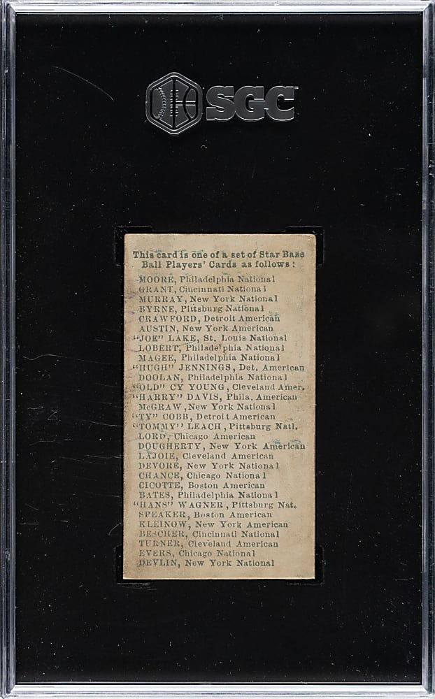 1911 E94 George Close Candy Johnny Evers SGC Authentic - Blue Background