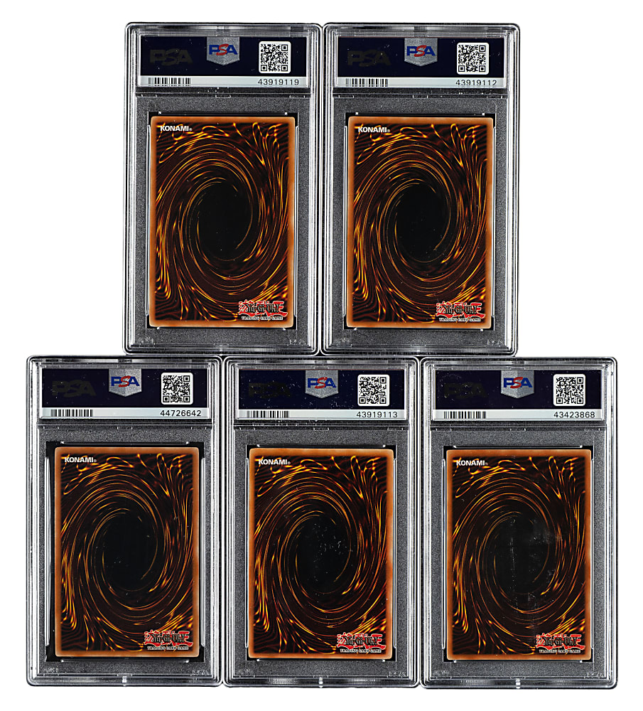 2002 Yu-Gi-Oh! Legend of Blue Eyes White Dragon #120-124 Exodia The Forbidden One Ultra Rare Holographic PSA GEM MINT 10 Collection (5)