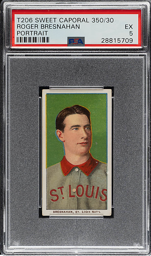 1909-1911 T206 White Border Roger Bresnahan Portrait PSA EX 5
