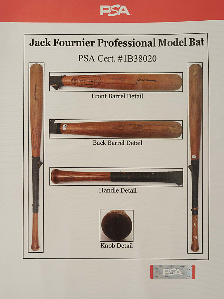1925-1928 Jack Fournier Brooklyn Robins/Boston Braves Game-Used Bat PSA/DNA GU 8