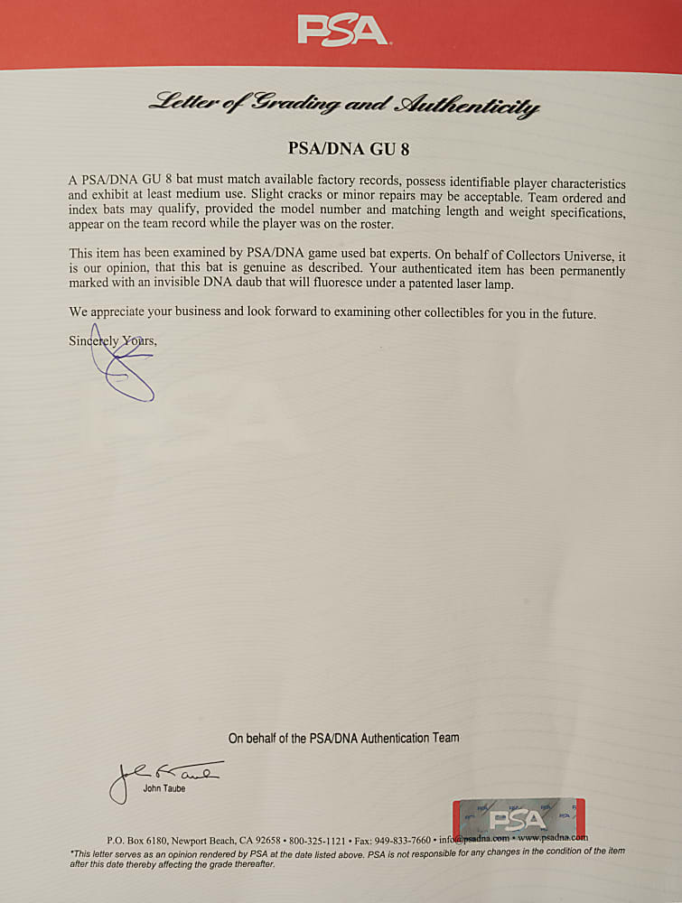 1925-1928 Jack Fournier Brooklyn Robins/Boston Braves Game-Used Bat PSA/DNA GU 8