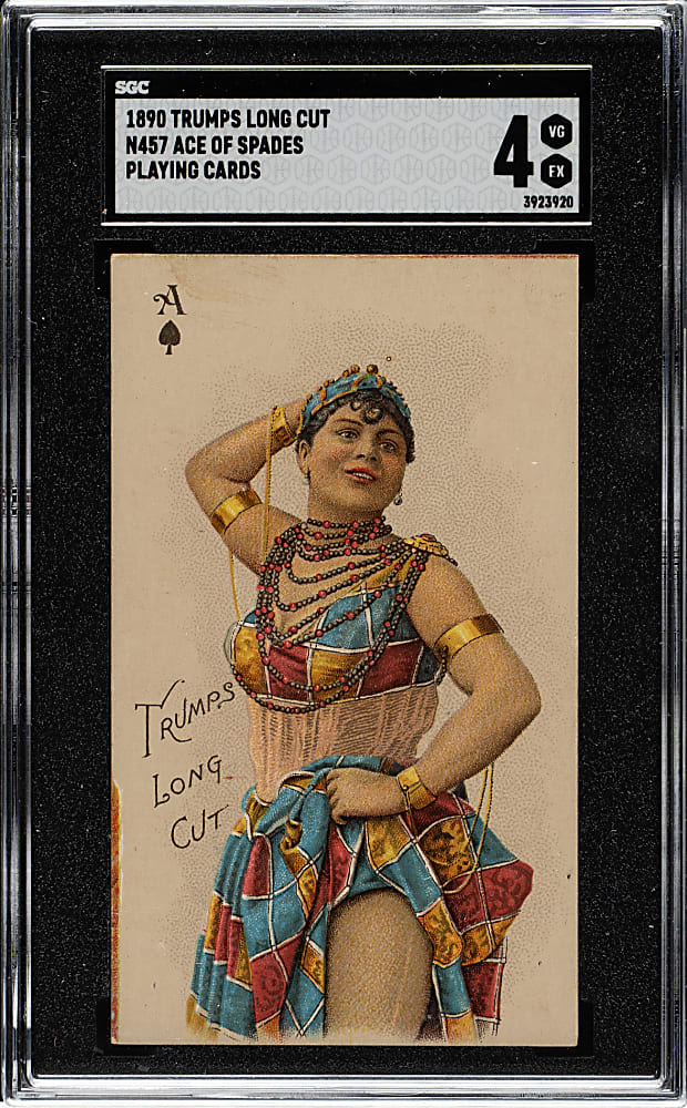 1880s N457 Moore & Calvi "Playing Cards" Ace of Spades SGC VG/EX 4 - The ONLY SGC-Graded Example!