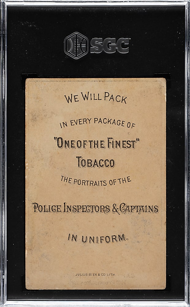 1887 N288 Buchner Gold Coin "Police Inspectors & Captains and Chiefs of the Fire Dept." Captain JNO. J. Brogan SGC GOOD+ 2.5 - The ONLY SGC-Graded Example!