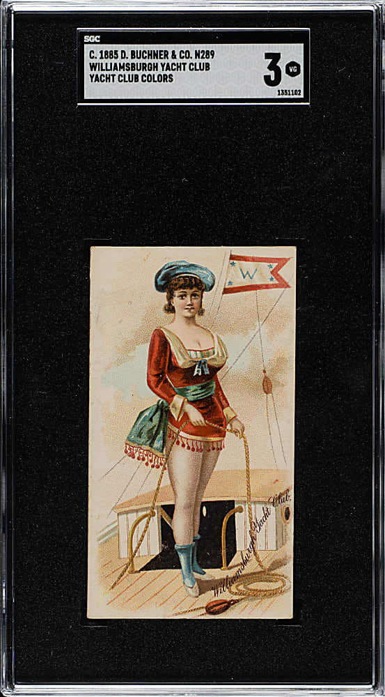 Circa 1885 N289 Buchner & Co. "Yacht Club Colors" Williamsburg Yacht Club SGC VG 3 - The ONLY SGC-Graded Example!