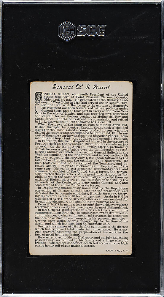 1888 N114 Duke "Histories of Generals" General U.S. Grant SGC VG/EX 4