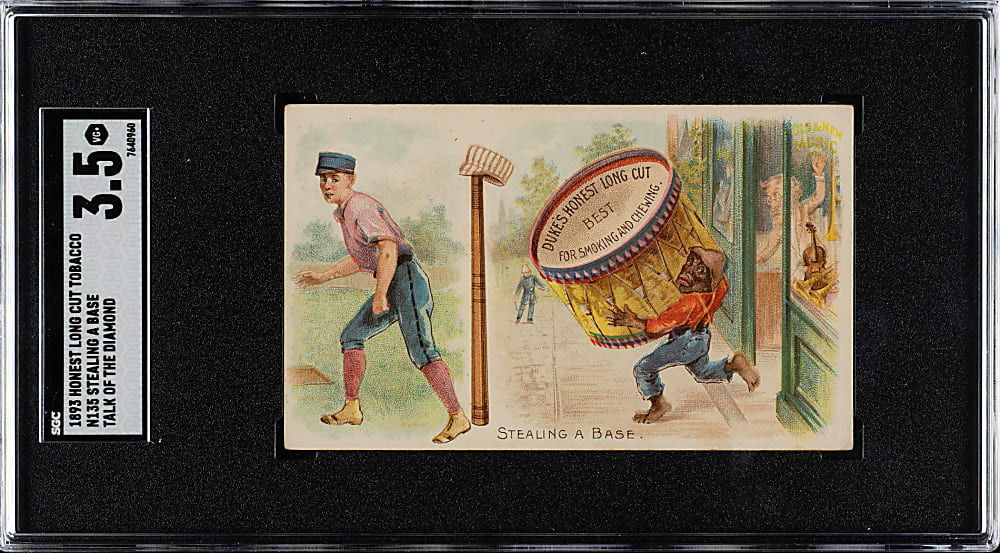 1893 N135 Duke Talk of the Diamond "Stealing A Base" SGC VG+ 3.5 - 1 of 1 - Highest Graded!