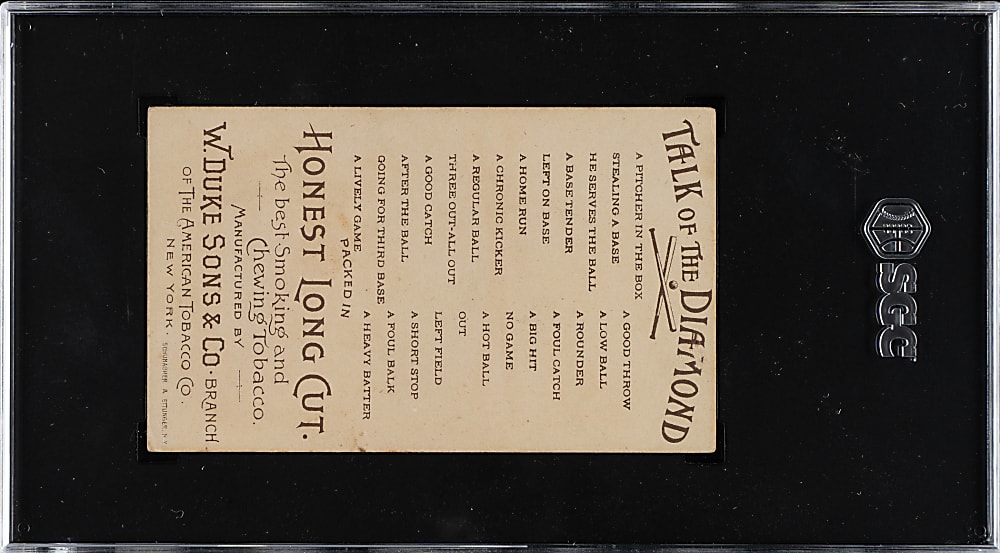 1893 N135 Duke Talk of the Diamond "Stealing A Base" SGC VG+ 3.5 - 1 of 1 - Highest Graded!