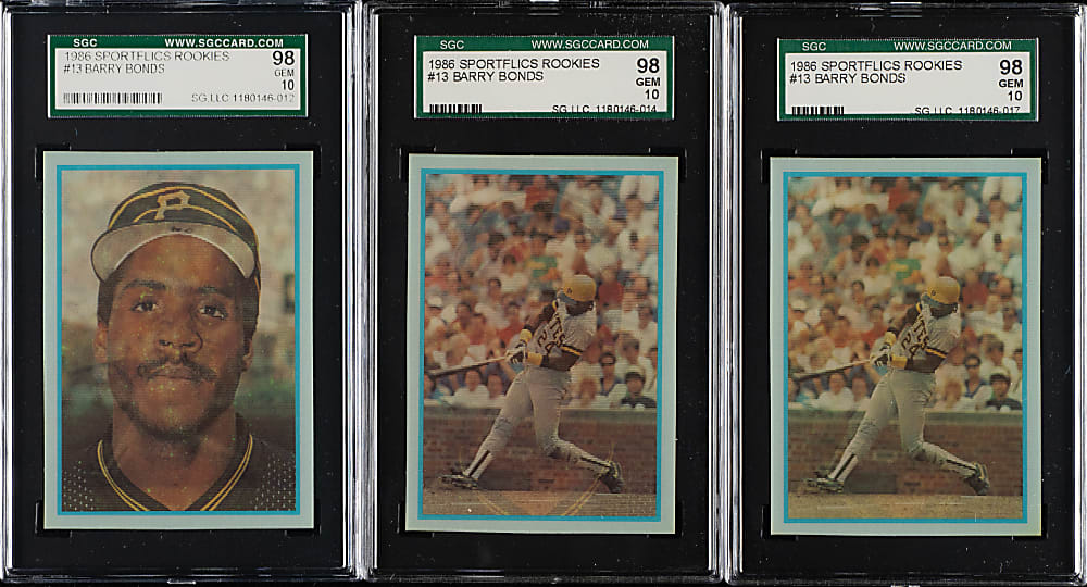 1986 Sportflics Rookies #13 Barry Bonds SGC GEM MINT 98 Trio
