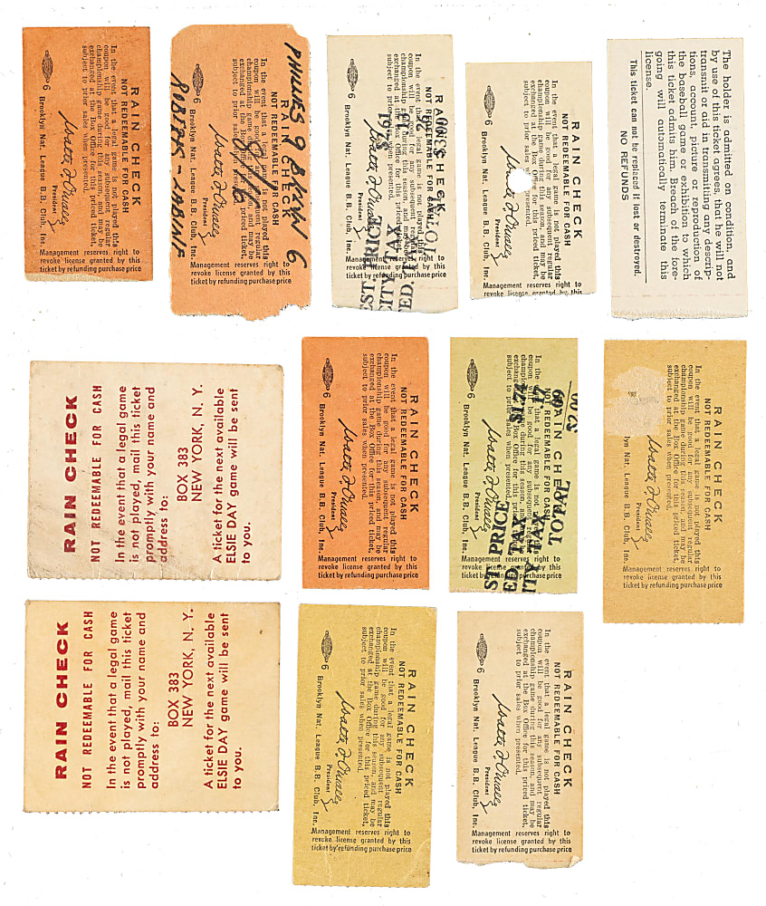 1954 Brooklyn Dodgers Ebbets Field Ticket Stub Collection (18) - All Games Featuring Jackie Robinson!