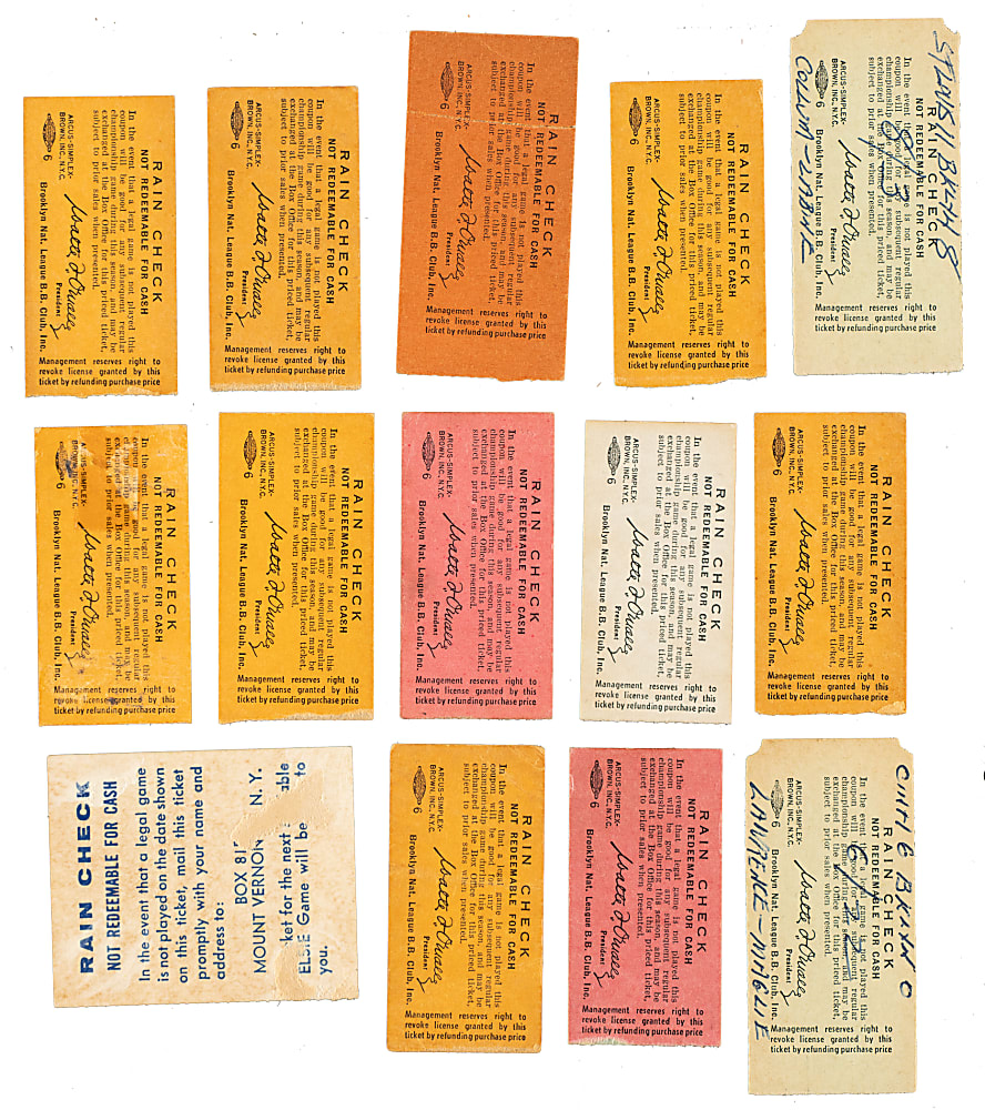 1956 Brooklyn Dodgers Ebbets Field Ticket Stub Collection (20) - All Games Featuring Jackie Robinson!
