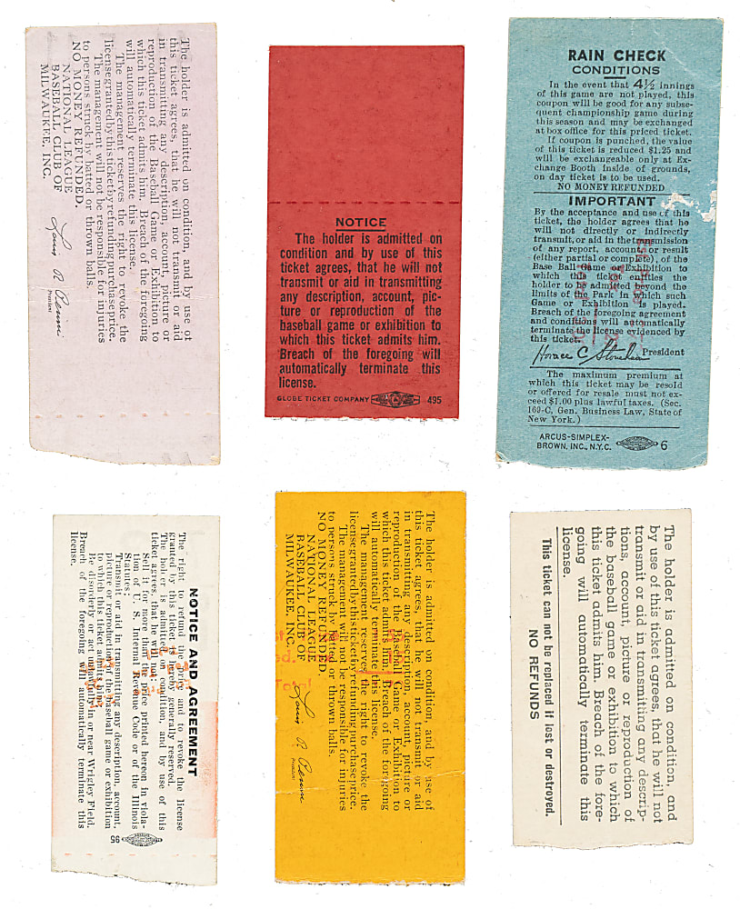 1954 Brooklyn Dodgers Road-Game Ticket Stub Collection (12) - All Games Featuring Jackie Robinson!