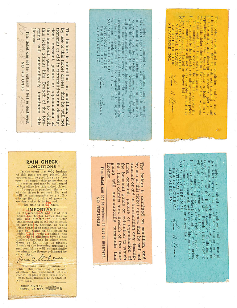 1954 Brooklyn Dodgers Road-Game Ticket Stub Collection (12) - All Games Featuring Jackie Robinson!