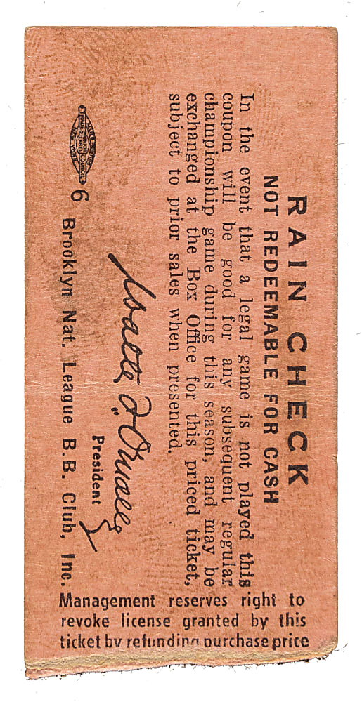 July 17, 1953 Brooklyn Dodgers (vs. St. Louis Cardinals) Ticket Stub - Jackie Robinson Career Home Runs #98 and #99