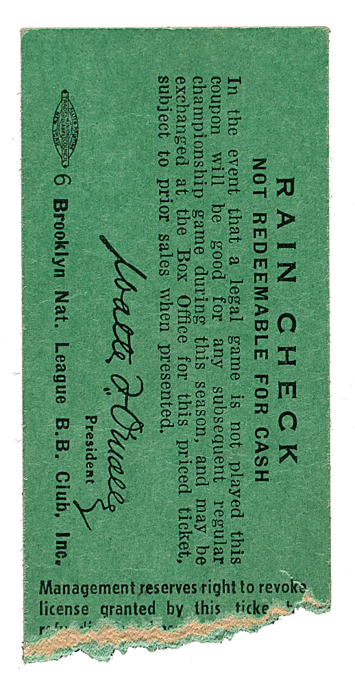 July 24, 1953 Brooklyn Dodgers (vs. Milwaukee Braves) Ticket Stub -  Jackie Robinson Career Home Run #100 and Roy Campanella Career Home Run #142