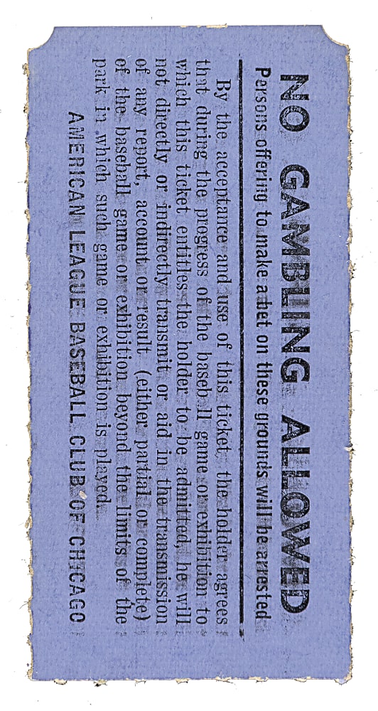 June 12, 1941 Chicago White Sox (vs. New York Yankees) Ticket Stub - Joe DiMaggio 26th Consecutive Game Hit Streak