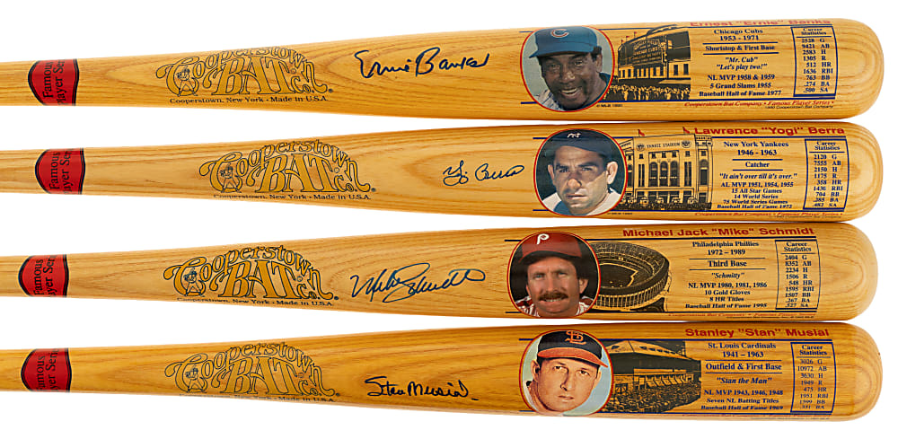 Hall of Fame Single-Signed Cooperstown Bat Collection (9) Including Duke Snider, Pee Wee Reese, and Carl Yastrzemski
