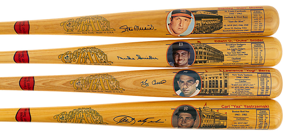 Hall of Fame Single-Signed Cooperstown Bat Collection (7) Including Yogi Berra, Duke Snider, and Carl Yastrzemski